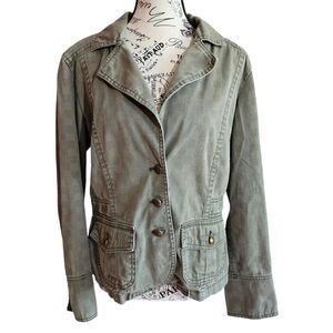 Gloria Vanderbilt army green military Utility jacket Small